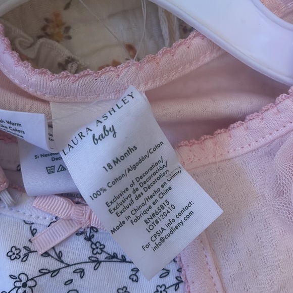 LAURA ASHLEY BABY PINK 3 piece ONSIE DRESS NEW - Picture 9 of 9